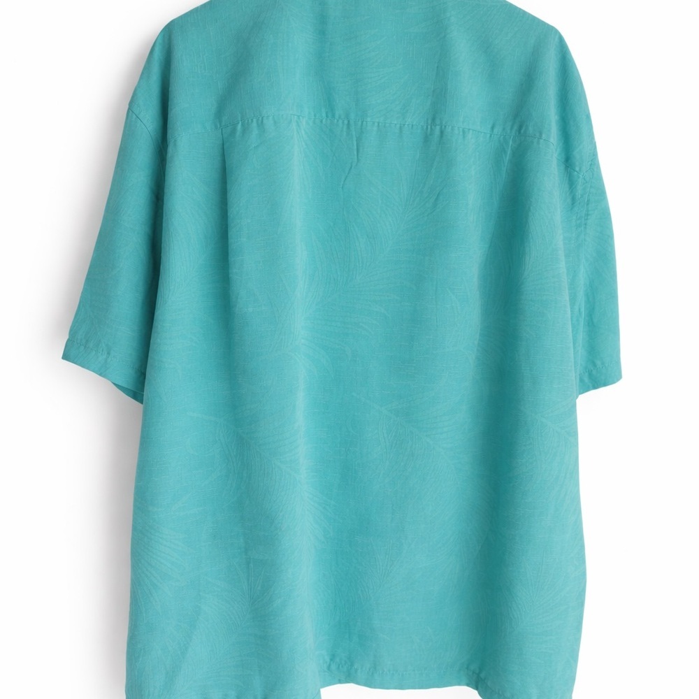 Island Outfitters 2XL Aqua Hawaiian Shirt Tropical Camp Button Up Resort - Picture 2 of 4